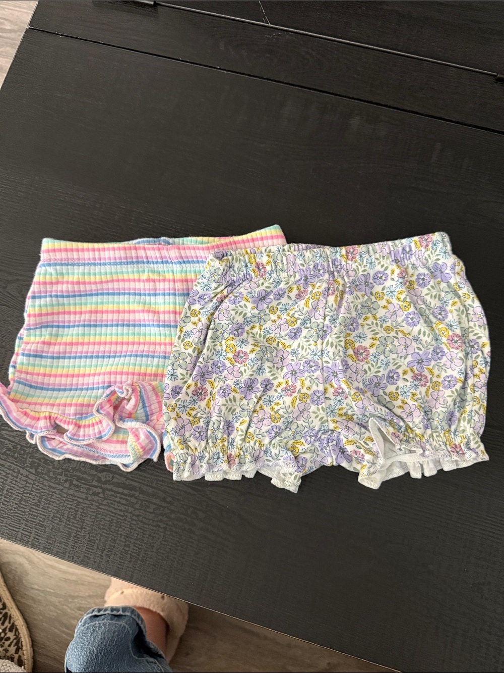 Kids Floral and Rainbow Shorts Set - Purple & Multicolor